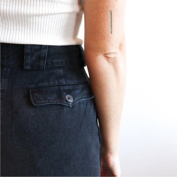 Mara Hoffman Jade Pants Washed Black Cropped Straight Leg Denim Size 4 EUC - Picture 2 of 15